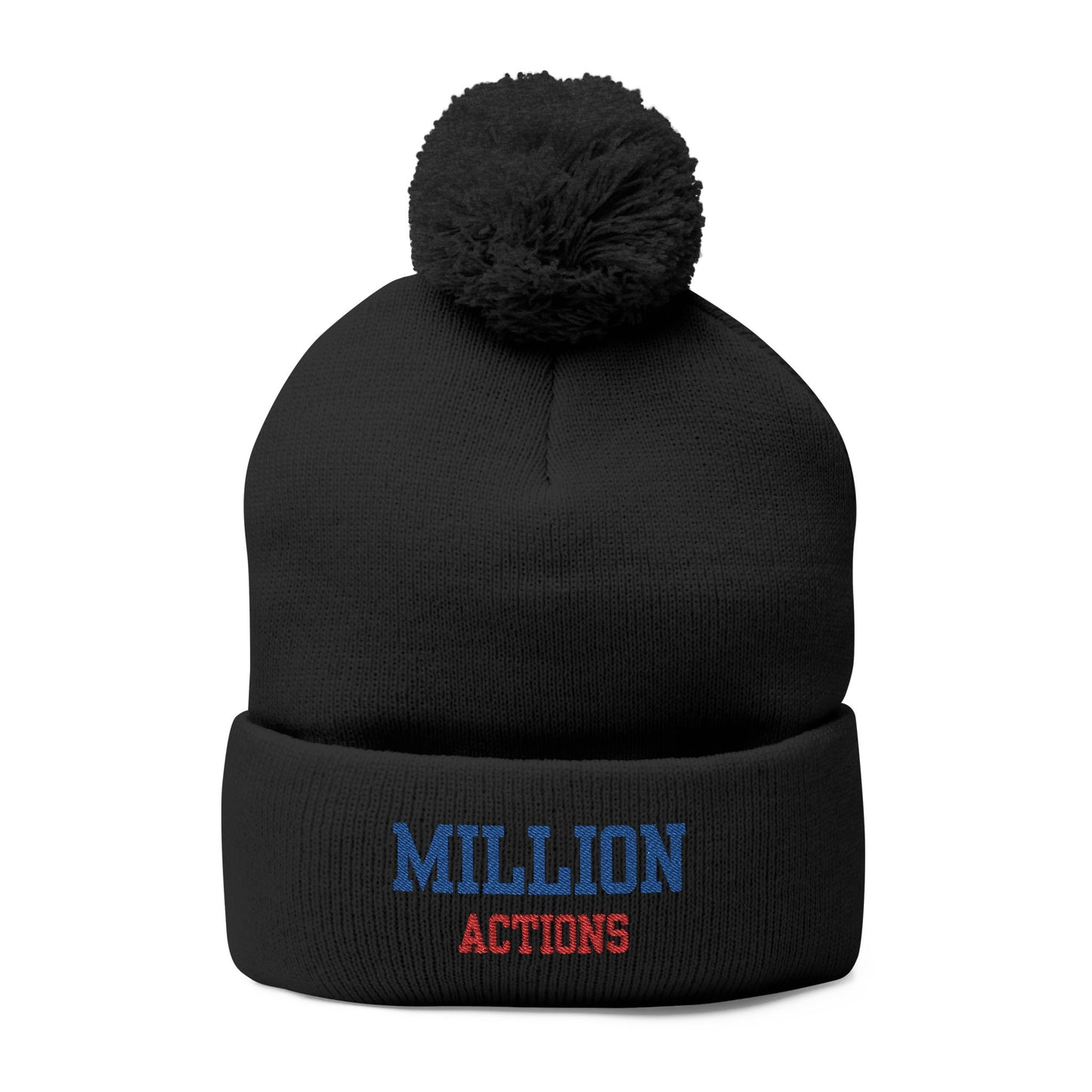 Pom-Pom Knit Cap (Embroidery)