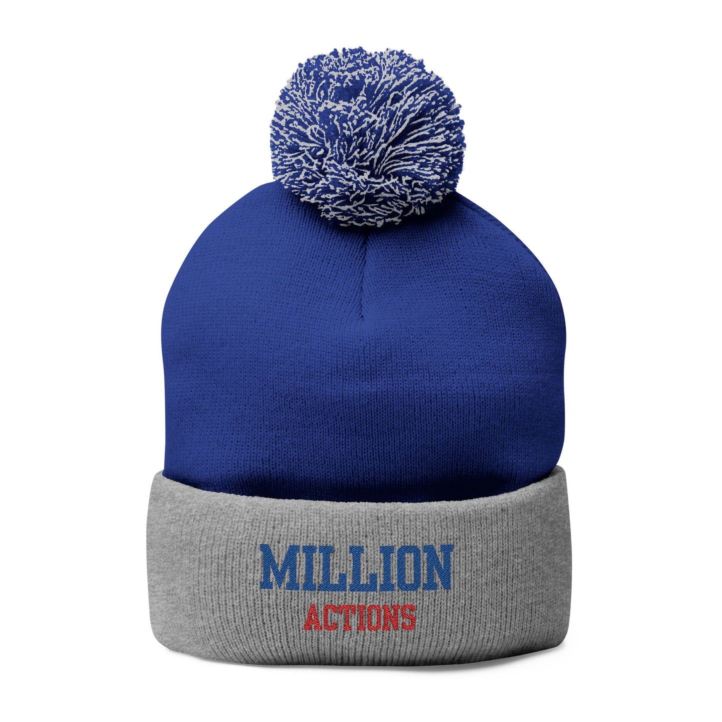 Pom-Pom Knit Cap (Embroidery)