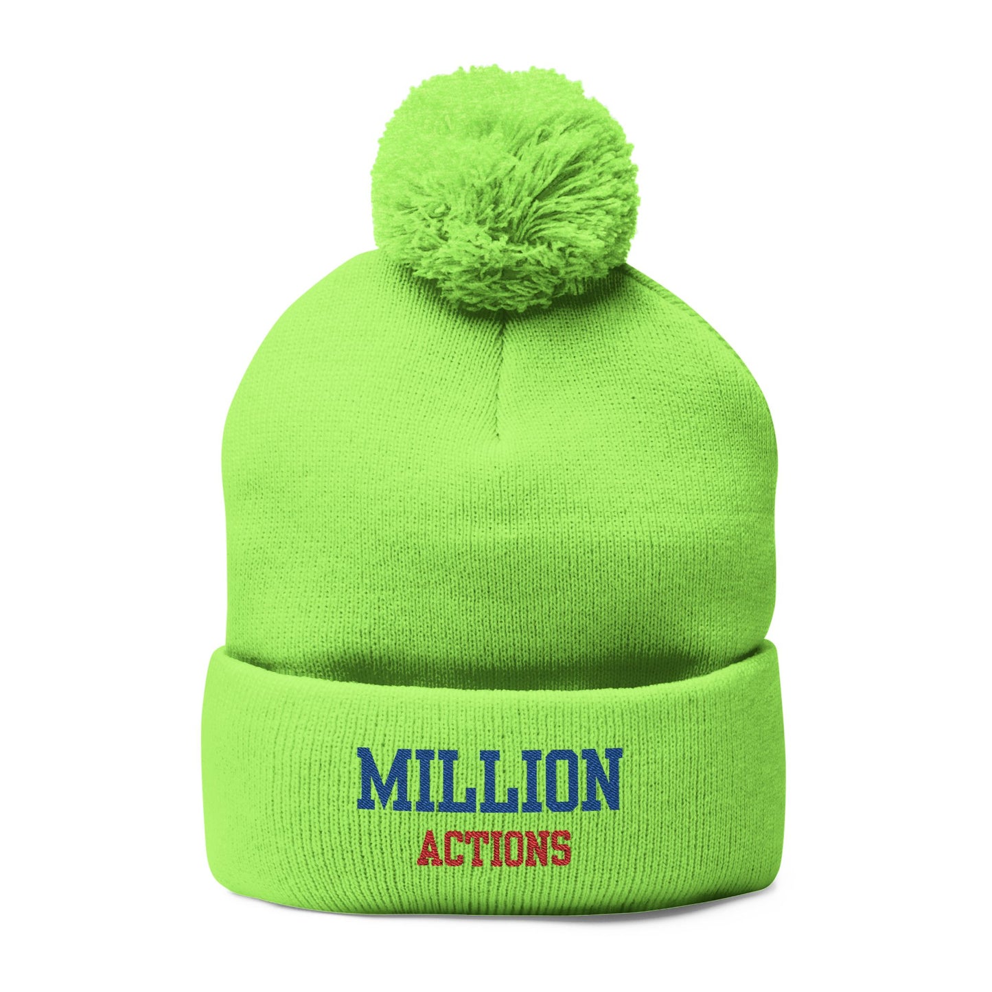 Pom-Pom Knit Cap (Embroidery)