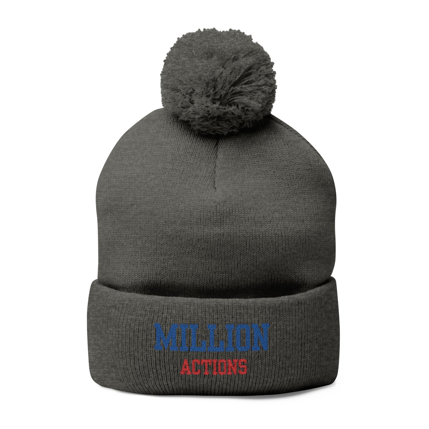 Pom-Pom Knit Cap (Embroidery)